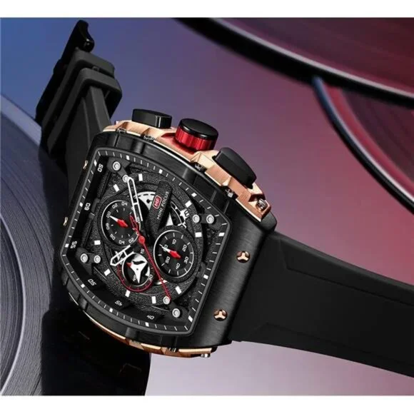 Men's Watch Fashion Sport Wrist Watches Chronograph Waterproof Silicone Strap - Picture 2 of 5